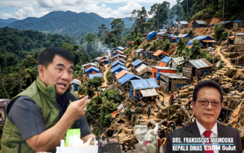 Kolase foto Gubernur Sulawesi Utara, Mayjen TNI (Purn) Yulius Selvanus SE (kiri), dan Kepala Dinas Energi dan Sumber Daya Mineral (ESDM) Sulut, Fransiscus Maindoka (kanan). Melalui Kadis ESDM, Pemprov Sulut meluruskan tudingan viral dan menegaskan fokus Gubernur pada deliniasi serta legalisasi Wilayah Pertambangan Rakyat (WPR), bukan ekspansi tambang korporasi. (SUDARA.ID/Istimewa).