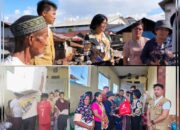 INSTRUKSI GUBERNUR: Kadis Sosial Sulut Wanda Musu saat menyalurkan bantuan logistik darurat bagi 15 KK korban kebakaran di Kelurahan Singkil 1, Manado, Kamis (26/3). Langkah ini wujud kepedulian kilat Pemprov Sulut. (Foto: Istimewa/SUDARA.ID)