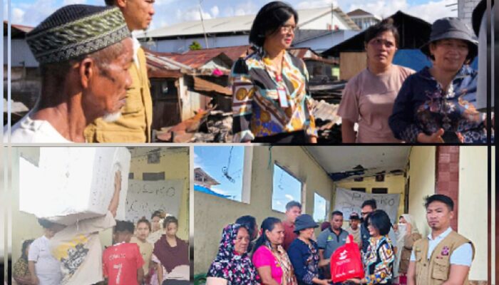 Instruksi Gubernur Yulius, Dinsos Sulut Salurkan Bantuan Logistik Darurat Kebakaran Singkil