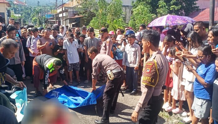 Motor Slip di Jalan Berpasir, Penumpang Wanita Tewas Tertabrak Truk di Bitung