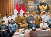 SINERGI PSEL: Gubernur Sulut Yulius Selvanus (kedua dari kiri) saat mengikuti Ratas Percepatan PSEL bersama sejumlah Menteri Kabinet di Kantor Kemenko Pangan, Jakarta (31/3/2026). (Foto: Istimewa/Dok.SUDARA.ID)