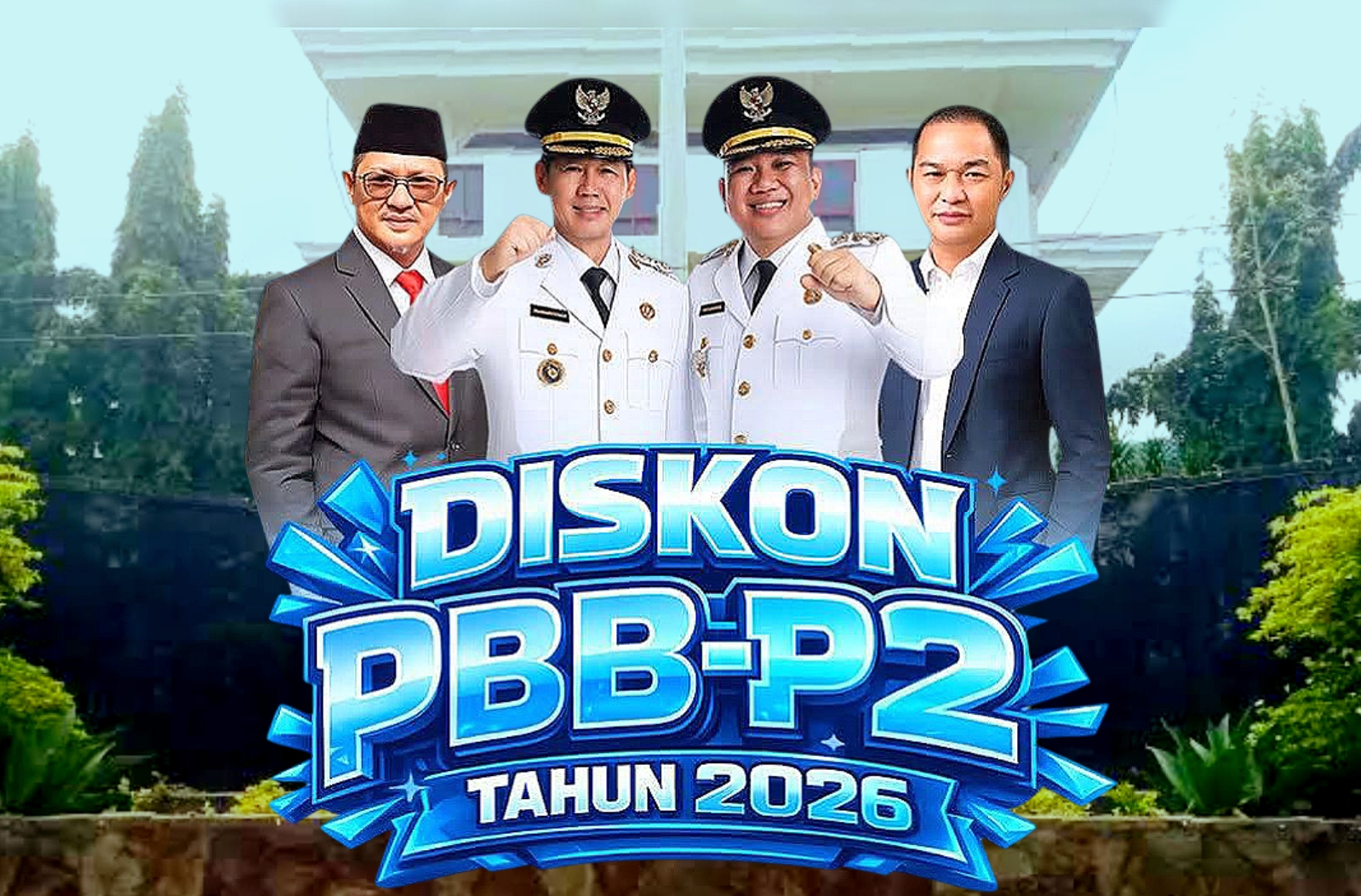 Sinergi Pemkot Bitung untuk ringankan beban ekonomi rakyat! Walikota dan Wakil Wali Kota didampingi Sekda serta Kepala Bapenda resmi meluncurkan program Diskon PBB-P2 hingga 20%. Manfaatkan penghapusan denda pajak mulai April ini! (Foto: Dok.SUDARA.ID)