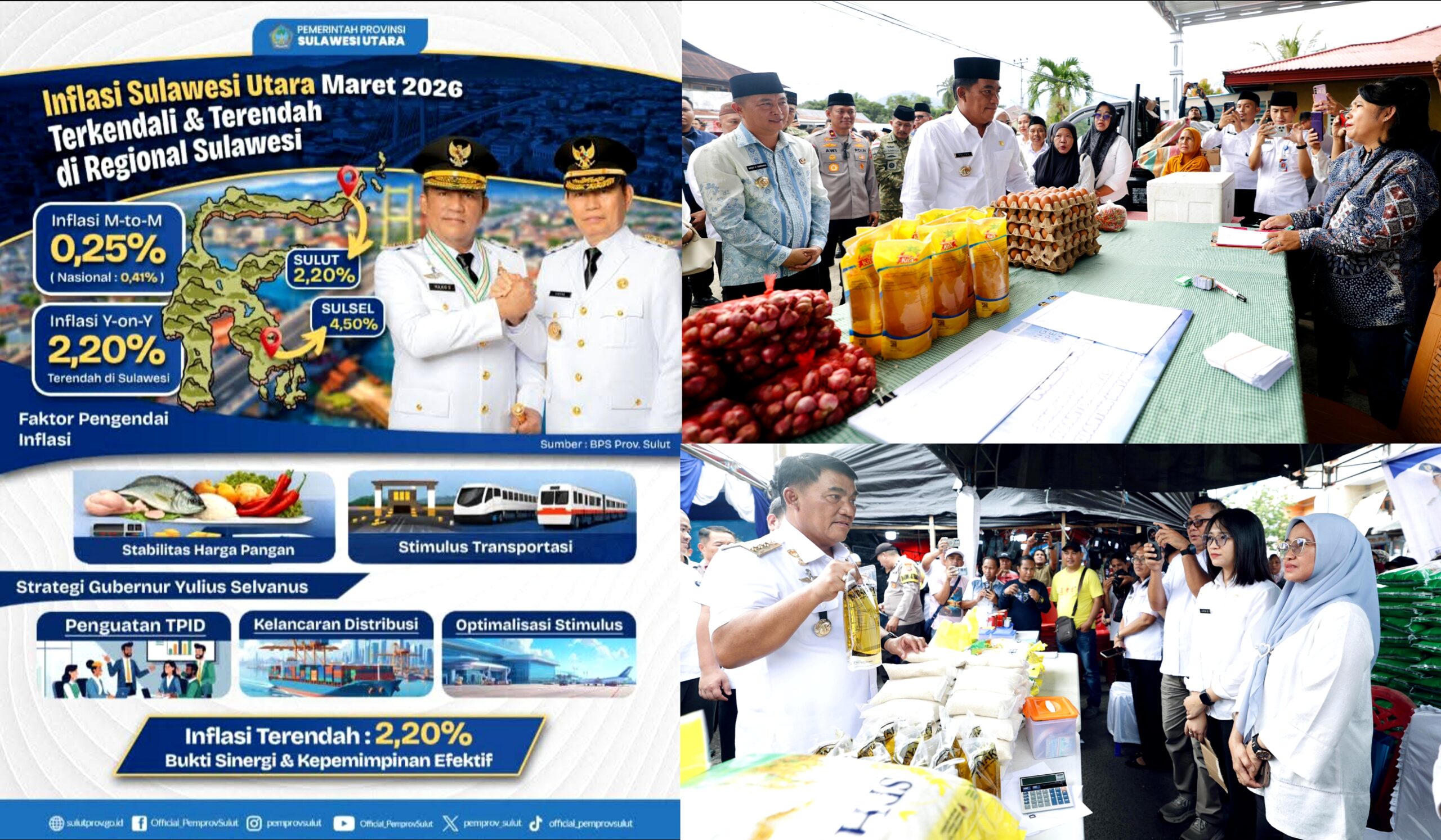 SINERGI TAKTIS: Melalui pengawasan rantai pasok yang disiplin, Gubernur Yulius Selvanus memastikan distribusi logistik di Sulawesi Utara tetap lancar guna menjaga stabilitas harga dan daya beli masyarakat. (Foto: Istimewa/Dok.SUDARA.ID)