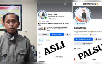 Kolase foto dari video klarifikasi Wartawan Syarif Umar saat membuat laporan di Polres Bitung, dan klarifikasi akun Facebook. (Foto: Dok.SUDARA.ID)