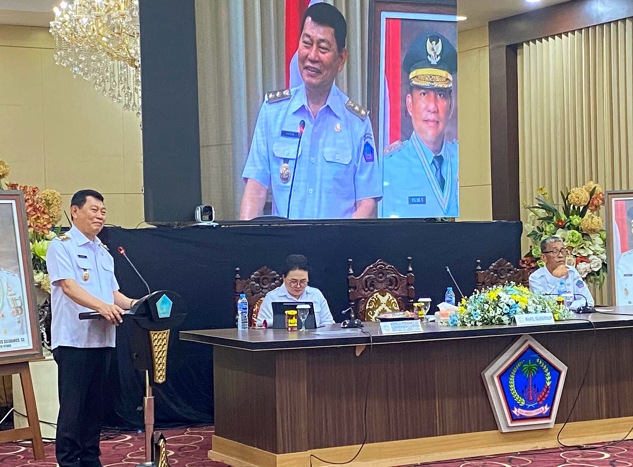 Wakil Gubernur Sulawesi Utara, Victor Mailangkay, saat membuka Rakorda Program Bangga Kencana Tahun 2026 di Manado, Rabu (15/4/2026). Kegiatan ini fokus pada transformasi kebijakan kependudukan menyongsong bonus demografi. (Foto: Dok. Istimewa)