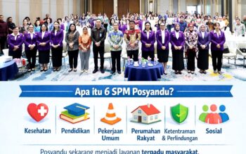 Gubernur Yulius Selvanus dan Ketua TP Posyandu Ny Anik Yulius Selvanus bersama peserta Rakorda usai menyepakati transformasi "Posyandu Sulut Bergerak Nyata". (Foto: Dok. Istimewa/SUDARA.ID)