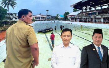 MENJAWAB DENGAN DATA: Gubernur Sulut Yulius Selvanus Komaling (YSK), saat meninjau langsung kondisi Kolam Renang Ranowangun yang terbengkalai. (Kolase): Asisten II Jemmy Ringkuangan dan Inspektur Jemmy Kumendong. Pemerintah Provinsi Sulut telah mengunci anggaran Rp12,9 Miliar di APBD 2026 guna merevitalisasi Kolam Renang Ranowangun yang kini resmi memasuki tahap eksekusi administratif. (Foto: Dok. Istimewa/SUDARA.ID)