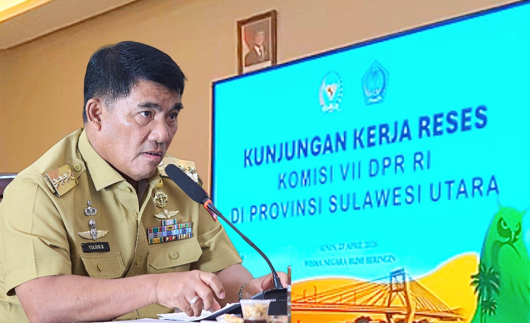 Gubernur Yulius Selvanus memaparkan lompatan ekonomi kreatif dan penguatan posisi Sulawesi Utara sebagai "Pintu Gerbang Asia Pasifik", pada Reses Komisi VII DPR RI di Manado. (Foto: Dok. Istimewa)