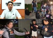 Kasat Reskrim Polres Bitung AKP Ahmad Anugrah (kiri atas) serta Penampakan para pelaku dan barang bukti panah wayer yang berhasil diamankan jajaran Polres Bitung guna menjaga kondusivitas Kota Cakalang. (Foto: Dok. Istimewa/SUDARA.ID)