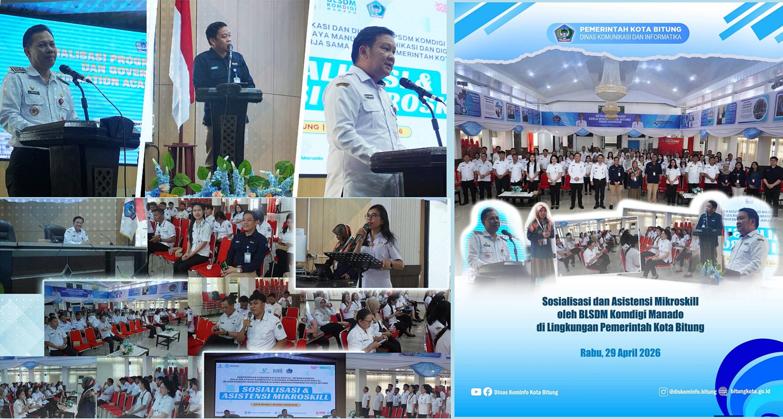 Sosialisasi dan Asistensi Mikroskill oleh BLSDM Komdigi Manado di Lingkungan Pemerintah Kota Bitung, Rabu (29/4/2/26). (Foto: Dok. Istimewa)