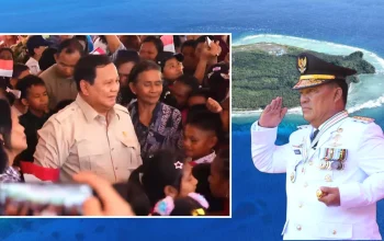Disiplin Prajurit, Loyalitas Pemimpin: Di balik kemeriahan kunjungan Presiden di Pulau Miangas, Gubernur Yulius Selvanus tegak menjalankan instruksi strategis demi memastikan keamanan regional Sulawesi Utara tetap terkendali penuh. (Foto: Dok. Istimewa/SUDARA.ID)