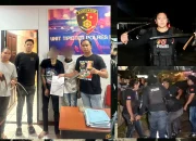 'TERLAKBAN': Dua 'pendekar jalanan' asal Kumersot tak berkutik setelah diringkus Team Tarsius dan Patroli Barat karena menantang warga berduel menggunakan sajam. (Foto: Dok. Polres Bitung)