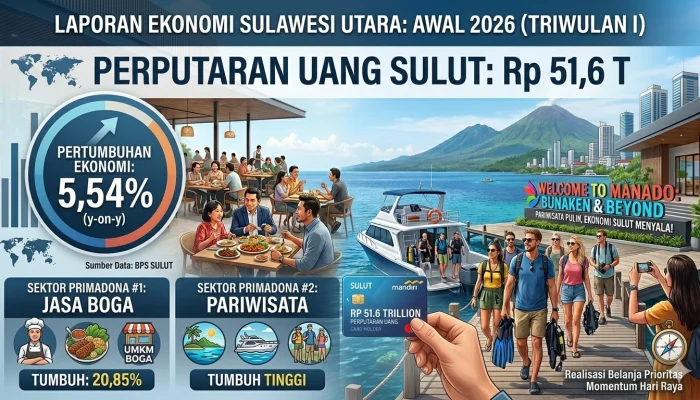 Perputaran Uang Sulut Awal 2026 Tembus Rp51,6 Triliun: Kuliner dan Pariwisata Primadona! 