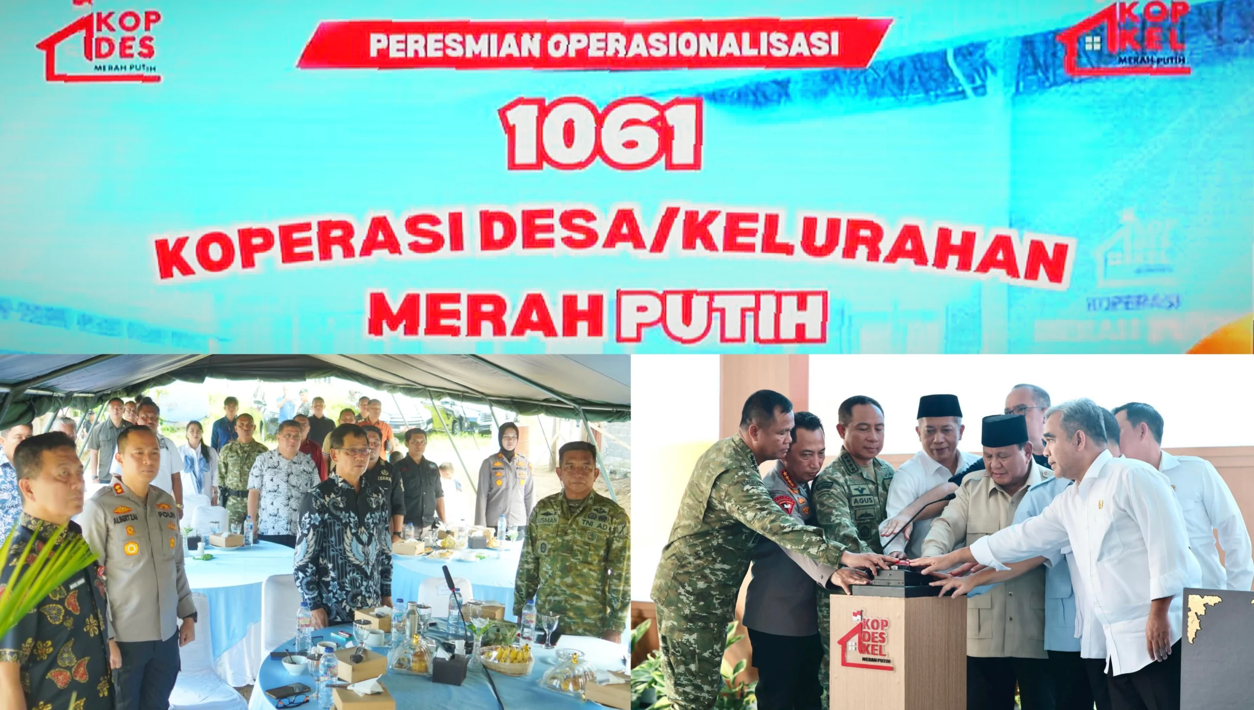 KAWAL VISI PRESIDEN: Walikota Bitung Hengky Honandar, S.E. (tengah), didampingi jajaran Forkopimda saat mengikuti peluncuran 1.061 Koperasi Merah Putih secara virtual oleh Presiden Prabowo Subianto, Sabtu (16/5/2026). (Foto: Dok. Istimewa/SUDARA.ID)