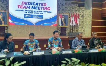 DORONG SINERGI: Wakil Gubernur Sulawesi Utara DR. Victor J. Mailangkay, SH, MH saat memberikan arahan dalam pembukaan Dedicated Team Meeting RIRU Sulut 2026 di Kantor Perwakilan BI Provinsi Sulut, Kamis (21/5/2026). (Foto: Istimewa)
