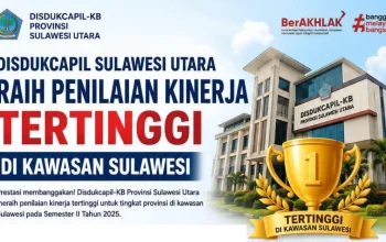 Disdukcapil-KB Sulut sukses meraih penilaian kinerja tertinggi se-Sulawesi pada Semester II Tahun 2025 berdasarkan Keputusan Mendagri terbaru. (Foto: Dok. Istimewa)