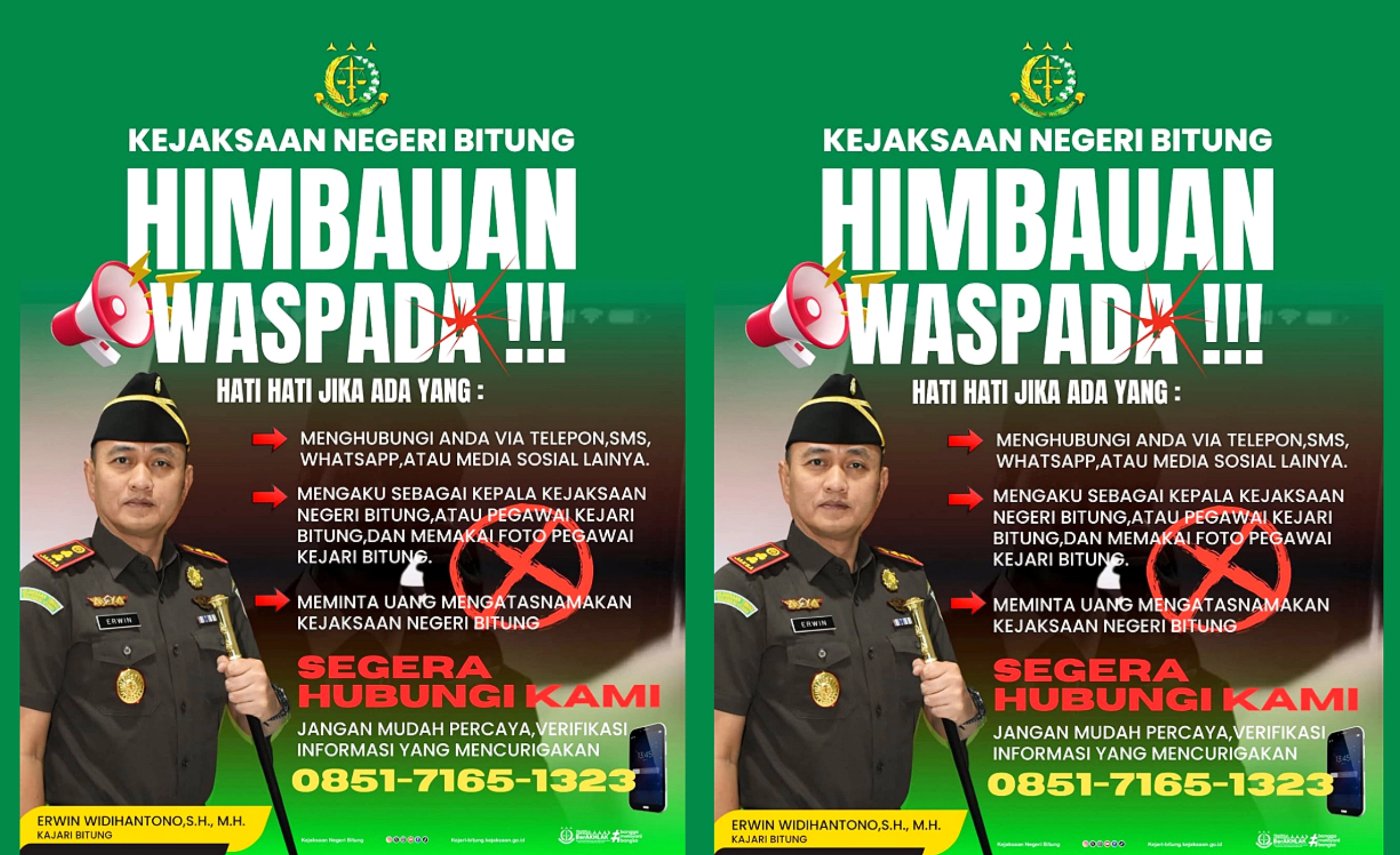 Flyer Kejari Bitung. (Foto: Dok. Istimewa)