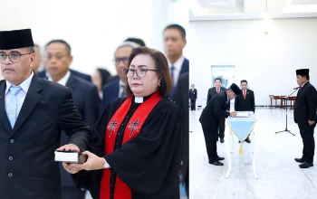 Gubernur Yulius Selvanus mengambil sumpah jabatan John Marentek sebagai Kepala BKD Sulut. (Foto: Dok. Istimewa)