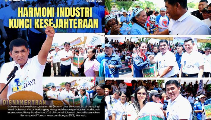 Gubernur Yulius Selvanus Ajak Buruh Perkuat Kolaborasi di Peringatan May Day 2026