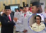 Momen Gubernur Sulut Yulius Selvanus turun langsung menyerahkan penghargaan untuk purna Paskibraka di Aula Mapalus, Senin (1/6/2026). Langkah ini mendapat pujian tinggi dari Ketua PPI Sulut Hendro Kawatak (insert). (Foto: SUDARA.ID)