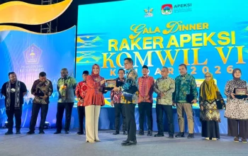 Walikota Bitung Hengky Honandar SE di gala dinner Raker Apeksi Komisariat Wilayah (Komwil) VI tahun 2026. (Foto: Istimewa)