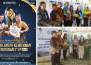 AKSI NYATA GUBERNUR: Jajaran Pemprov Sulut menyerahkan bantuan nutrisi program 'Genting' instruksi Gubernur Yulius Selvanus kepada keluarga risiko stunting di Desa Mariri Raya, Poigar, Bolmong, Kamis (4/6/2026). (Foto: Istimewa/Dok.SUDARA.ID)