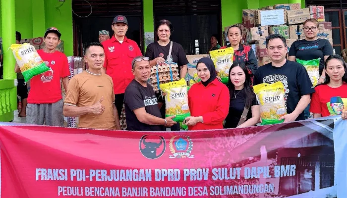 Banjir Bandang Solimandungan Raya Bolmong, Fraksi PDI-P DPRD Sulut Pasok Logistik
