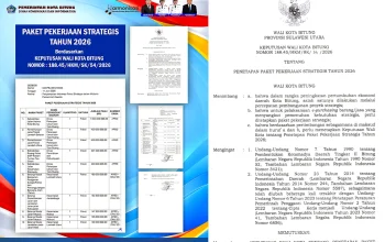 Dokumen SK Walikota dan infografis Diskominfo Kota Bitung mengenai anggaran paket strategis Pemkot Bitung tahun 2026 yang dapat diakses langsung oleh masyarakat. (Foto: Istimewa)