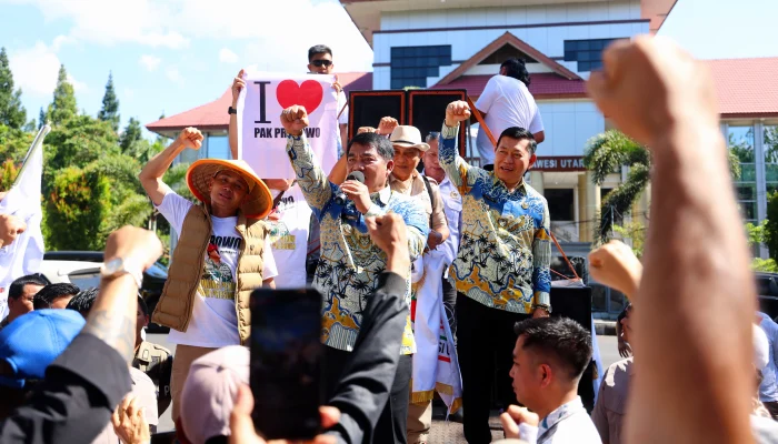 Aksi Massa Dukung Prabowo di Manado: Gubernur Yulius Komit Sukseskan Program Strategis Nasional di Sulut