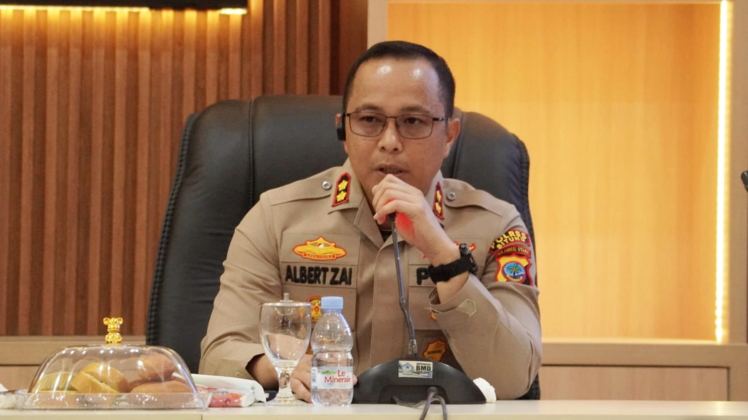 Kabagdalpers Ro SDM Polda Sulut yang baru, AKBP Albert Zai, S.I.K., M.H., saat masih menjabat sebagai Kapolres Bitung. (Foto: Istimewa)