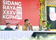 Gubernur Sulawesi Utara, Mayjen TNI (Purn) Yulius Selvanus, saat memberikan sambutan dalam Pembukaan Sidang Raya XXXV KGPM di Kiawa Resort, Kabupaten Minahasa, Selasa (30/6/2026). (Foto: Dok. Pemprov Sulut)