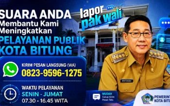 Pemkot Bitung resmi meluncurkan layanan aduan warga via WhatsApp "Lapor Pak Wali!". Segera catat nomornya untuk kemudahan pelayanan publik Anda. (Foto: DisKominfo Bitung/Dok. SUDARA.ID)