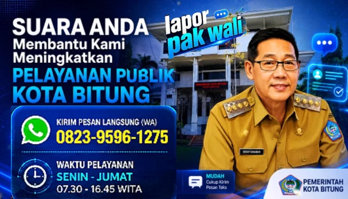 Ada Keluhan Layanan Publik di Bitung? Cukup Chat ‘Lapor Pak Wali!’, Catat Nomor WA-nya