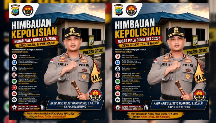 Euforia Piala Dunia 2026, Kapolres Bitung AKBP Arie Sulistyo Imbau Warga Tertib dan Hindari Provokasi