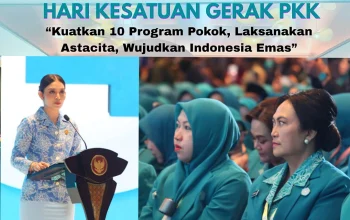 Ketua TP-PKK Sulut, Ny. Anik Yulius Selvanus (kanan), menyimak dengan seksama arahan dari Pembina TP-PKK Pusat, Selvi Ananda Gibran Rakabuming (kiri), dalam Puncak Peringatan HKG PKK ke-54 di Hotel Claro, Makassar, Sabtu (11/7/2026). (Foto: Dok. Istimewa)