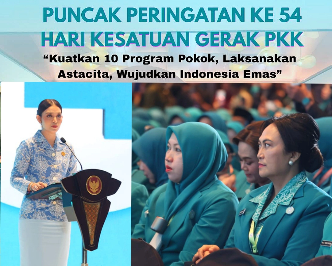Ketua TP-PKK Sulut, Ny. Anik Yulius Selvanus (kanan), menyimak dengan seksama arahan dari Pembina TP-PKK Pusat, Selvi Ananda Gibran Rakabuming (kiri), dalam Puncak Peringatan HKG PKK ke-54 di Hotel Claro, Makassar, Sabtu (11/7/2026). (Foto: Dok. Istimewa)
