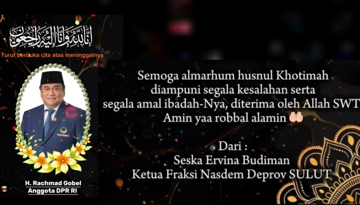 Rachmat Gobel Tutup Usia, Jajaran Fraksi NasDem DPRD Sulut Kirim Doa dan Belasungkawa