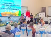 Gubernur Sulut, Mayjen TNI (Purn) Yulius Selvanus SE saat secara terbuka mengutarakan kesiapan Sulawesi Utara sebagai Tuan Rumah Konferensi Keanekaragaman Hayati PBB (UN CBD COP) pada tahun 2030 mendatang, saat gelar Gala Dinner bersama Delegasi Uni Eropa di Wisma Negara Bumi Beringin Manado, Jumat (17/7/2026). (Foto: Ridho L Tobing)