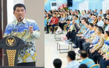 SATU KOMANDO: Gubernur Sulut Mayjen TNI (Purn) Yulius Selvanus saat memberikan pengarahan taktis kepada ratusan pejabat Eselon III di Aula Mapalus, Kantor Gubernur, Jumat (17/7/2026). (Foto: Istimewa)