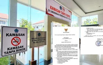 Pemkot Bitung resmi menerbitkan SE Walikota Nomor 400.7/683/Tahun 2026 guna mempertegas penerapan Kawasan Tanpa Rokok (KTR) di perkantoran dan fasilitas publik serta mengatur batasan penjualan rokok. (Foto: Istimewa)