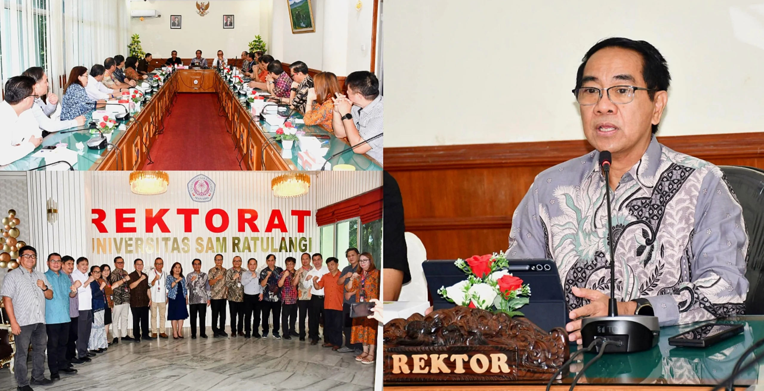 Plt. Rektor Universitas Sam Ratulangi (Unsrat), Prof. Dr. Ir. Jamaludin Jompa, M.Sc., memimpin Rapat Pimpinan (Rapim) Unsrat untuk pertama kalinya usai resmi menjabat per Rabu (5/8/2026). (Foto: Istimewa)
