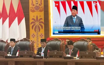 Sinergi Daerah dan Pusat: Gubernur Yulius Selvanus bersama Forkopimda mengikuti rangkaian Sidang Tahunan MPR RI secara virtual di Gedung DPRD Sulut, Jumat (14/8/2026). (Foto: Istimewa)