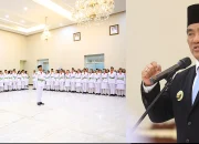 Momen pengukuhan Paskibraka Provinsi Sulut Tahun 2026 di Wisma Negara Bumi Beringin, Manado. Gubernur Yulius Selvanus mengingatkan para anggota untuk menjaga kesiapan fisik, mental, dan kekompakan tim menjelang HUT ke-81 RI. (Foto: Istimewa)