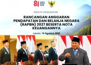 Tegak Lurus Visi Nasional: Gubernur Sulut Yulius Selvanus bersama pimpinan DPRD dan Forkopimda Sulut menyimak Pidato Kenegaraan Presiden RI terkait RUU APBN 2027 di Manado, Jumat (14/8/2026). (Foto: Istimewa)