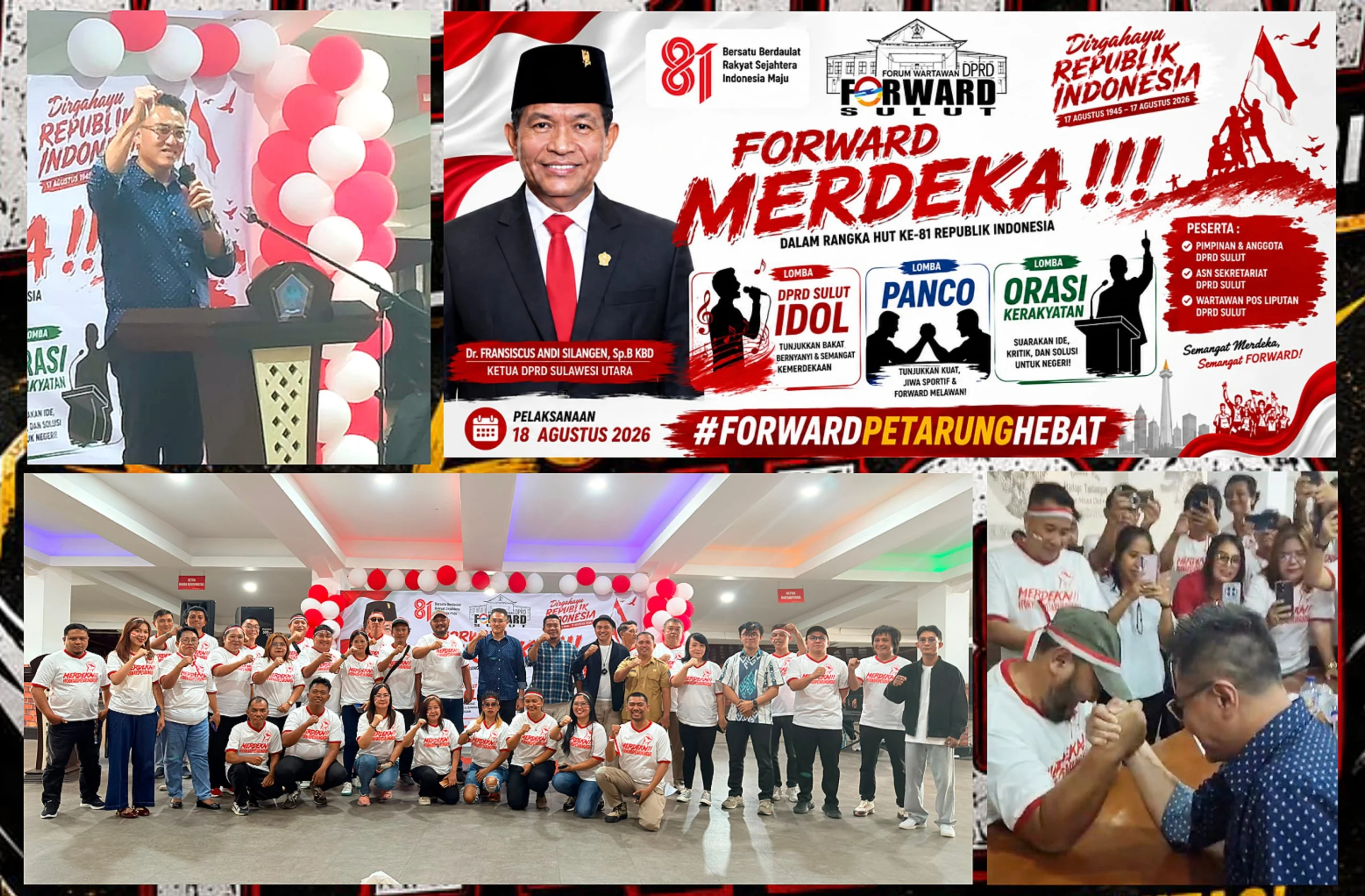 FORWARD Merdeka! dalam rangka HUT ke-81 Republik Indonesia. (Foto: Istimewa/Dok. SUDARA.ID)