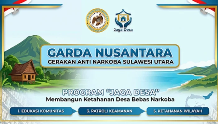 Lawan Peredaran Narkoba Hingga Pelosok, Garda Nusantara Sulut Luncurkan Program “Jaga Desa”