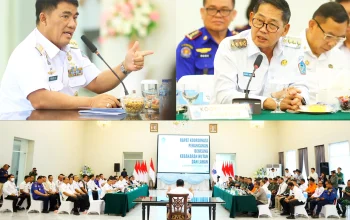 Gubernur Sulawesi Utara Yulius Selvanus (kiri) dan Walikota Bitung Hengky Honandar (kanan) saat gelar Rapat Koordinasi Penanganan Karhutla di Wisma Negara Bumi Beringin, Manado, Rabu (26/8/2026). (Foto: Istimewa)