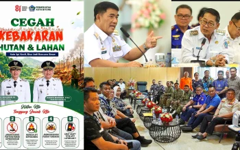 Pemkot Bitung di pimpin Walikota Hengky Honandar SE, bersama unsur Forkopimda menggelar rapat koordinasi untuk menetapkan titik posko pemantauan dan strategi pencegahan Karhutla di Kota Bitung, Jumat (28/8/2026). (Foto: Istimewa)