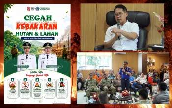 Walikota Bitung Hengky Honandar memimpin Rapat Forkopimda terkait pembentukan posko dan titik pantau pencegahan Karhutla di Merdeka Lounge, Bitung, Jumat (28/8/2026). (Foto: Istimewa)