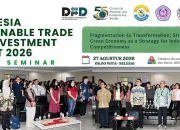 Suasana Public Seminar Indonesia Sustainable Trade and Investment Report 2026 di Gedung F1 FEB UNSRAT, Manado, Kamis (27/8/2026). (Foto: Istimewa)